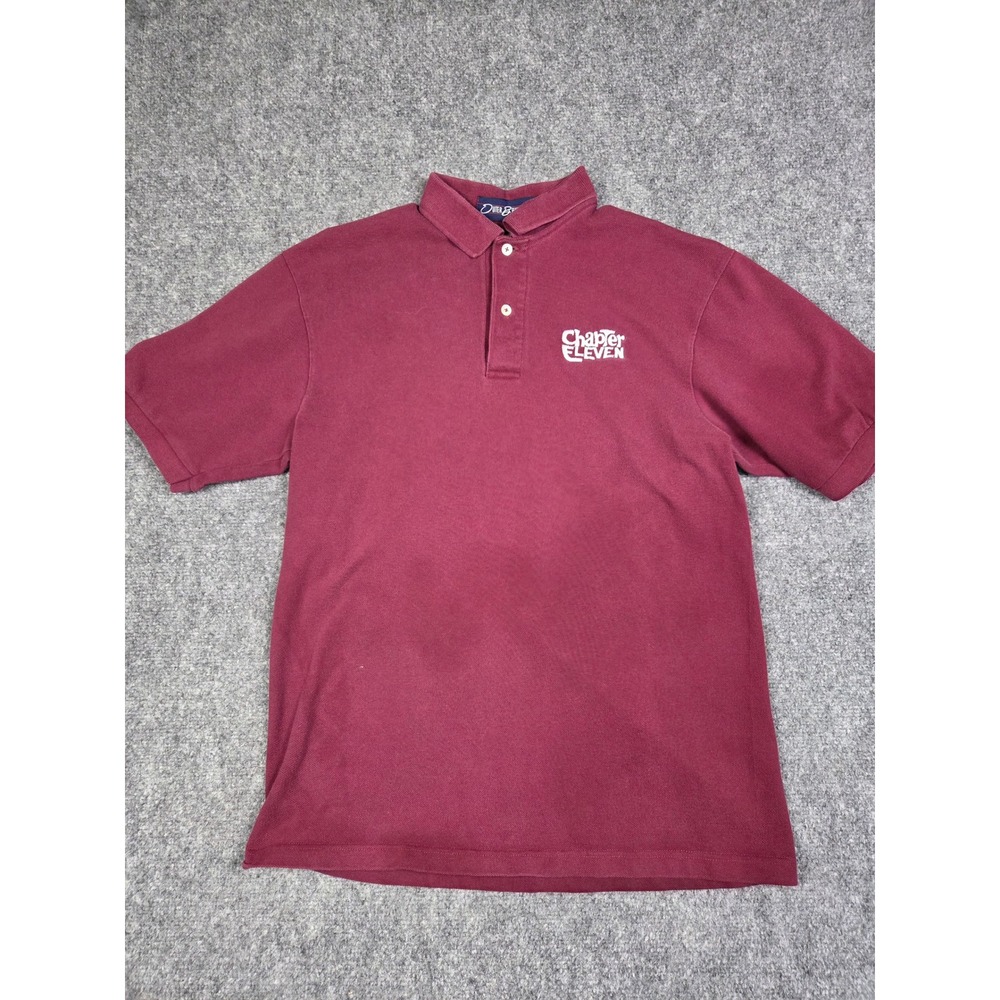 Outer Banks Polo Shirt Mens‎ S Maroon Burgundy Chapter Eleven Logo Pique Cotton